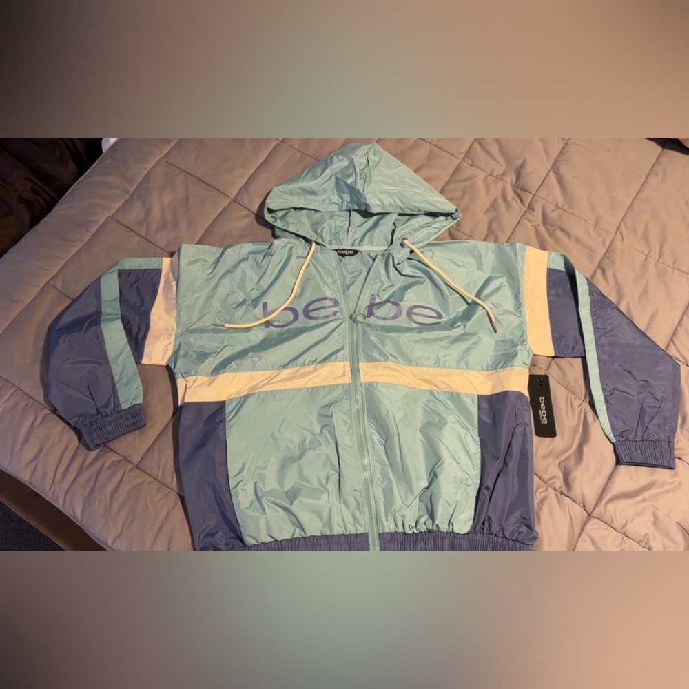 Bebe Sport Blue and Gray Jacket wind breaker